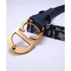 Replica Christian Dior Saddle Dior Oblique Belt Dark Blue