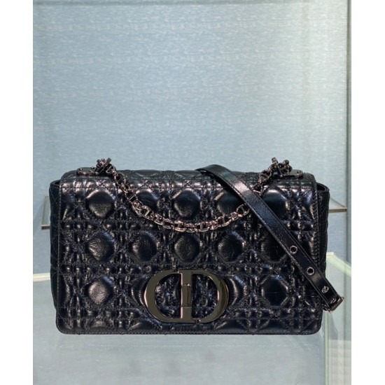 Replica Christian Dior Medium Dior Caro Bag Black