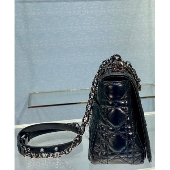 Replica Christian Dior Medium Dior Caro Bag Black
