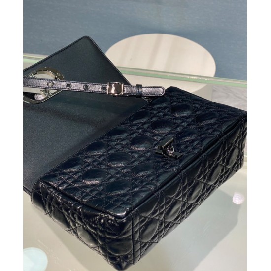Replica Christian Dior Medium Dior Caro Bag Black