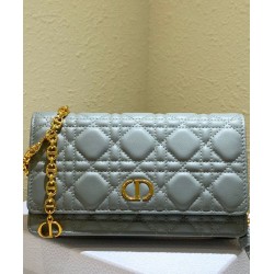 Replica Christian Dior Caro Belt Pouch With Chain Bag Gray