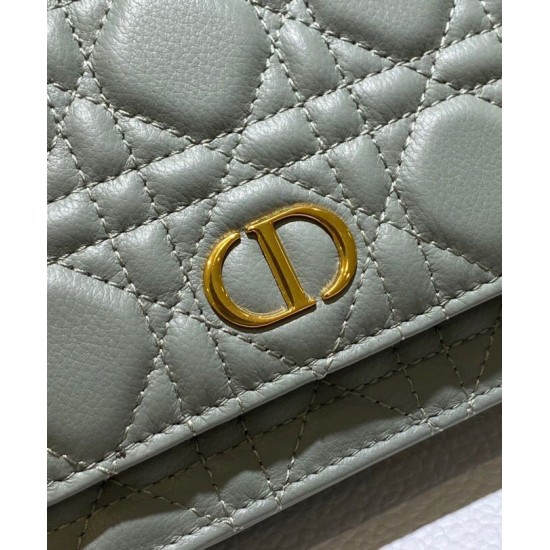 Replica Christian Dior Caro Belt Pouch With Chain Bag Gray
