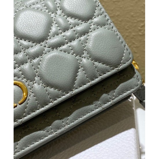 Replica Christian Dior Caro Belt Pouch With Chain Bag Gray
