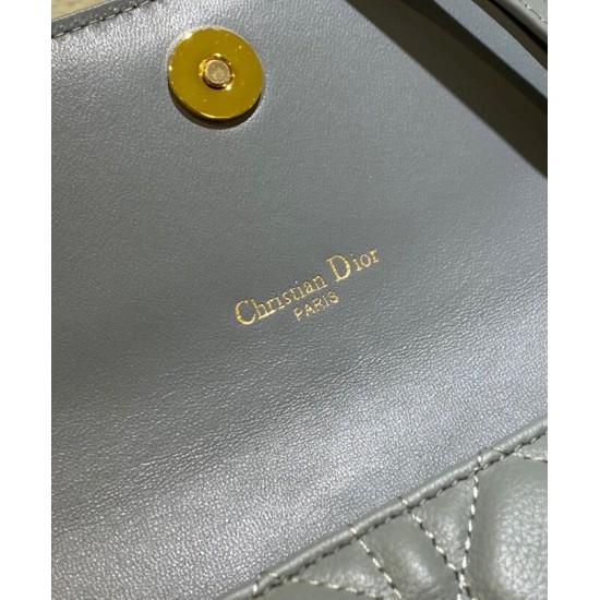 Replica Christian Dior Caro Belt Pouch With Chain Bag Gray