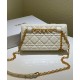 Replica Christian Dior Caro Belt Pouch With Chain Bag Cream