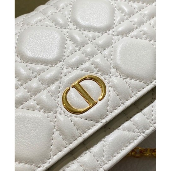 Replica Christian Dior Caro Belt Pouch With Chain Bag Cream