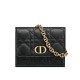 Replica Christian Dior Mini Caro Pouch With Chain Black