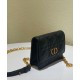 Replica Christian Dior Mini Caro Pouch With Chain Black