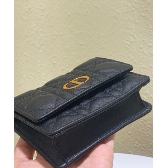 Replica Christian Dior Mini Caro Pouch With Chain Black