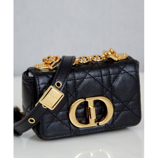 Replica Christian Dior Micro Dior Caro Bag Black