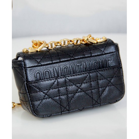 Replica Christian Dior Micro Dior Caro Bag Black
