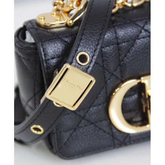 Replica Christian Dior Micro Dior Caro Bag Black