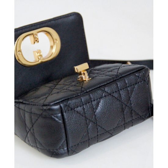 Replica Christian Dior Micro Dior Caro Bag Black