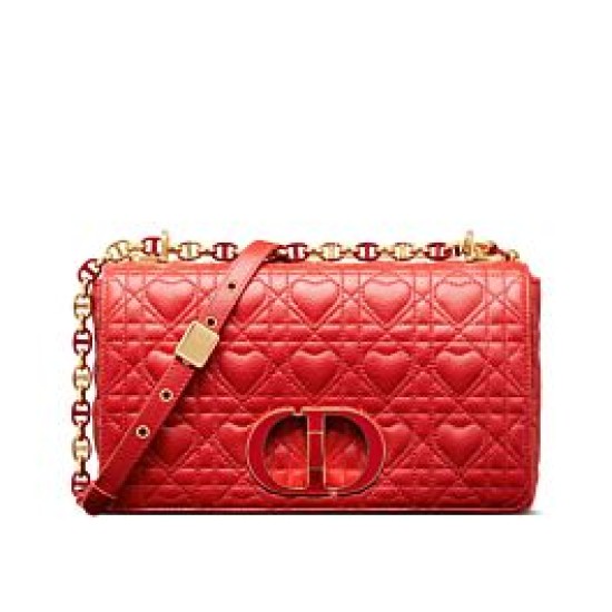 Fake Christian Dior Medium Dioramour Dior Caro Bag Red Replica