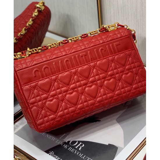 Fake Christian Dior Medium Dioramour Dior Caro Bag Red Replica