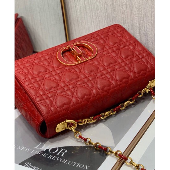 Fake Christian Dior Medium Dioramour Dior Caro Bag Red Replica