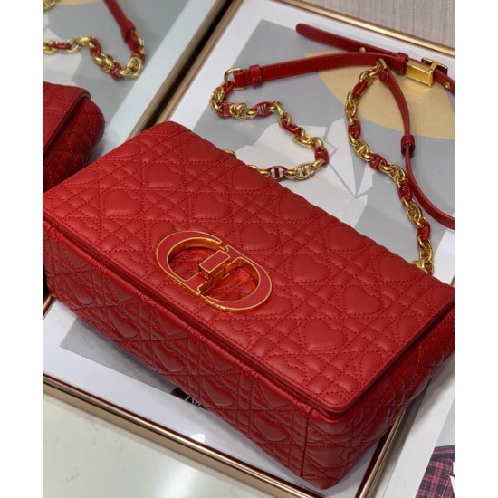 Fake Christian Dior Medium Dioramour Dior Caro Bag Red Replica