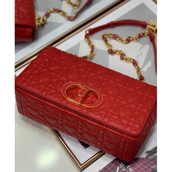 Fake Christian Dior Medium Dioramour Dior Caro Bag Red Replica