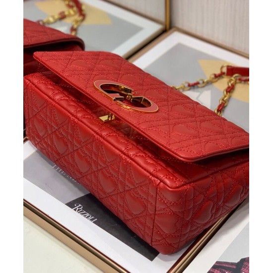 Fake Christian Dior Medium Dioramour Dior Caro Bag Red Replica