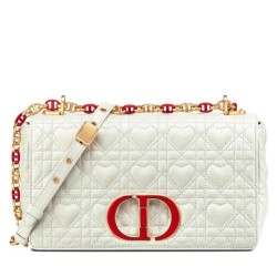 Fake Christian Dior Medium Dioramour Dior Caro Bag White Replica