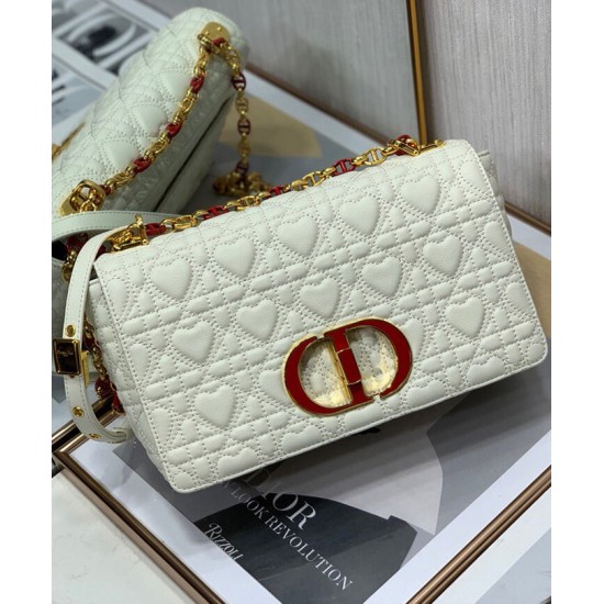Fake Christian Dior Medium Dioramour Dior Caro Bag White Replica