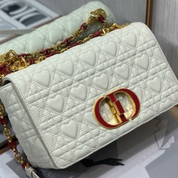 Fake Christian Dior Medium Dioramour Dior Caro Bag White Replica