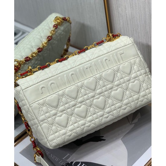 Fake Christian Dior Medium Dioramour Dior Caro Bag White Replica