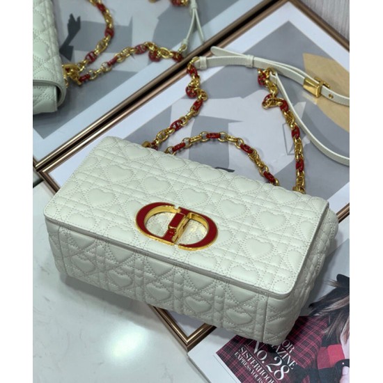 Fake Christian Dior Medium Dioramour Dior Caro Bag White Replica
