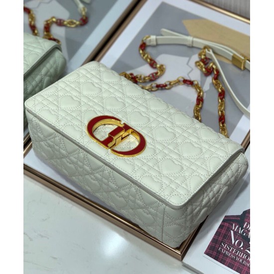 Fake Christian Dior Medium Dioramour Dior Caro Bag White Replica