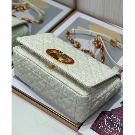 Fake Christian Dior Medium Dioramour Dior Caro Bag White Replica