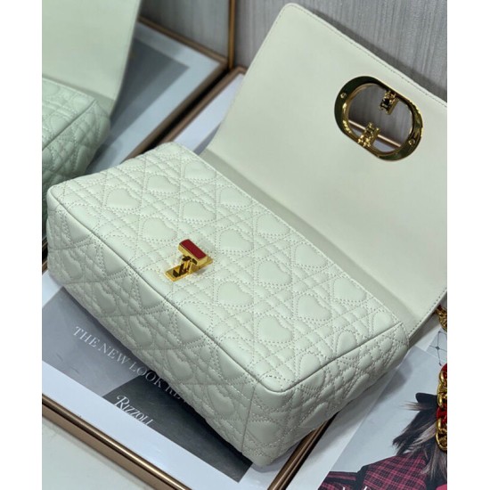 Fake Christian Dior Medium Dioramour Dior Caro Bag White Replica