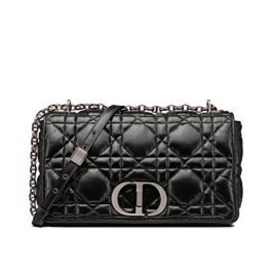 Replica Christian Dior Large Dior Caro Bag Black
