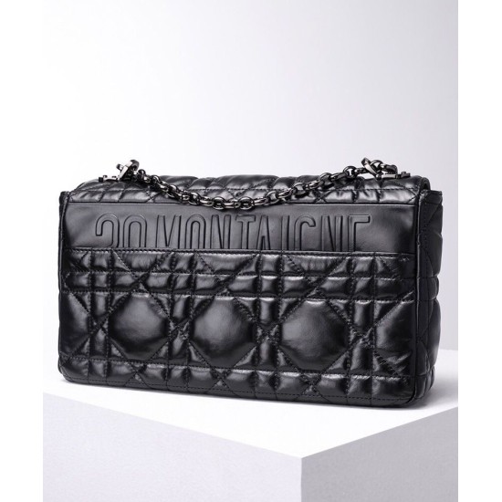 Replica Christian Dior Large Dior Caro Bag Black