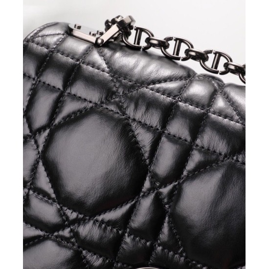 Replica Christian Dior Large Dior Caro Bag Black