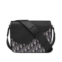 Fake Christian Dior Mini Saddle Messenger Bag Dark Blue Replica
