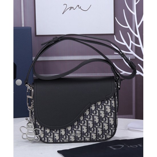 Fake Christian Dior Mini Saddle Messenger Bag Dark Blue Replica
