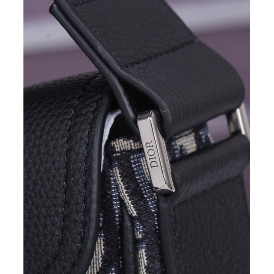 Fake Christian Dior Mini Saddle Messenger Bag Dark Blue Replica