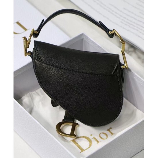 Fake Christian Dior Micro Saddle Bag Black Replica