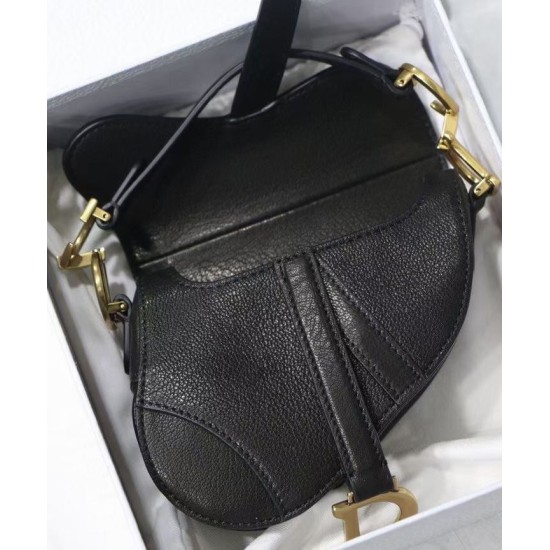 Fake Christian Dior Micro Saddle Bag Black Replica