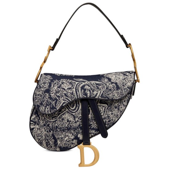 Fake Christian Dior Saddle Bag Dark Blue Replica