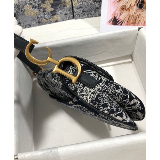 Fake Christian Dior Saddle Bag Dark Blue Replica