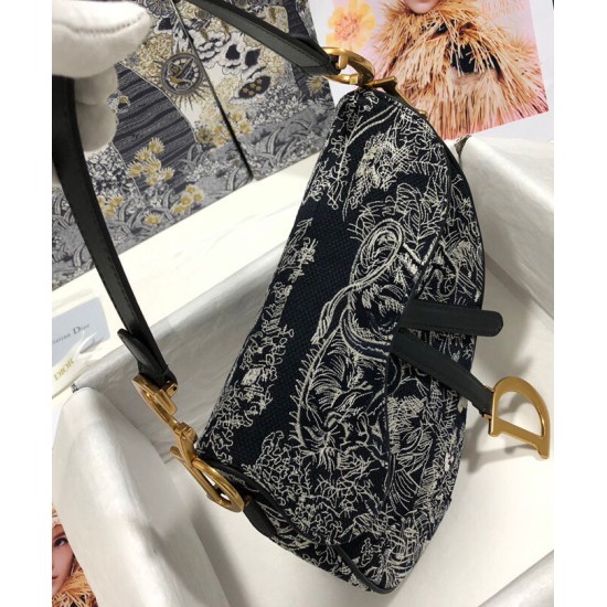 Fake Christian Dior Saddle Bag Dark Blue Replica