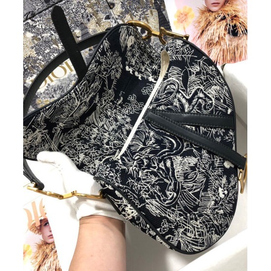 Fake Christian Dior Saddle Bag Dark Blue Replica
