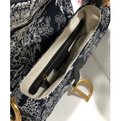 Fake Christian Dior Saddle Bag Dark Blue Replica