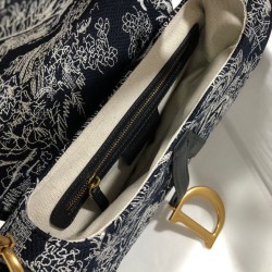 Fake Christian Dior Saddle Bag Dark Blue Replica