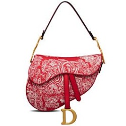 Replica Christian Dior Saddle Bag Red