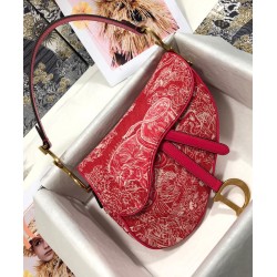 Replica Christian Dior Saddle Bag Red