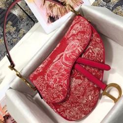 Replica Christian Dior Saddle Bag Red