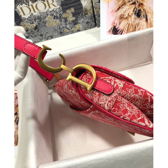 Replica Christian Dior Saddle Bag Red