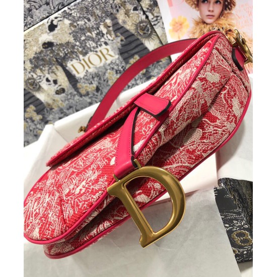 Replica Christian Dior Saddle Bag Red